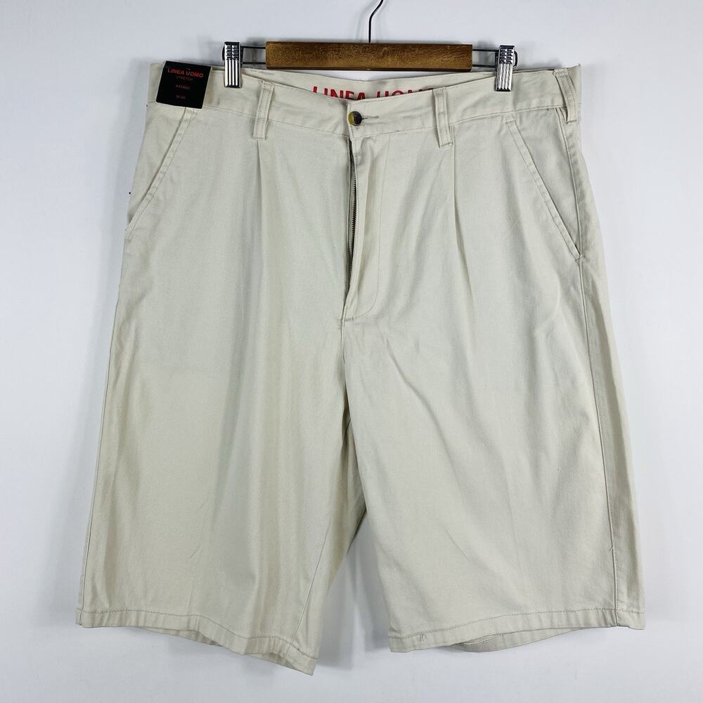 Linea Uomo Shorts 40 Tan Khaki Stretch Casual Cotton Blend